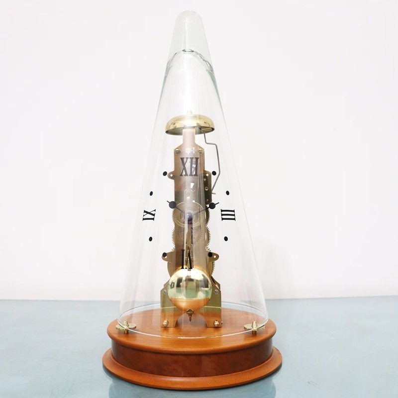 Đồng Hồ Để Bàn Hermle 22716-160791 – Đế Gỗ Anh Đào, Máy Cơ Skeleton, Vòm Kính Trong Suốt, Trữ Cót Đến 14 Ngày - Ảnh 3