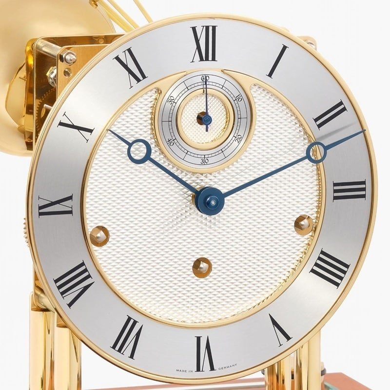 Đồng Hồ Để Bàn Hermle 22801-Q50352 – Đế Gỗ Anh Đào Kèm Vỏ Kính Trong Suốt, 4 Chuông Westminster, Ngắt Chuông Đêm - Ảnh 3