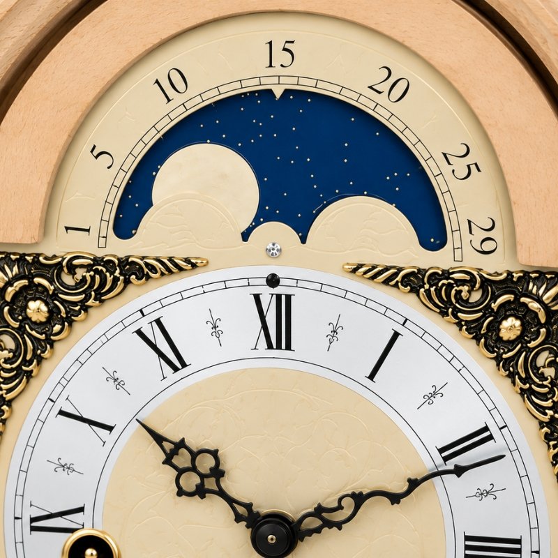 Đồng Hồ Để Bàn Hermle 22864-050340 – Moonphase, Trữ Cót 8 Ngày Và Chuông Westminster Cổ Điển - Ảnh 4