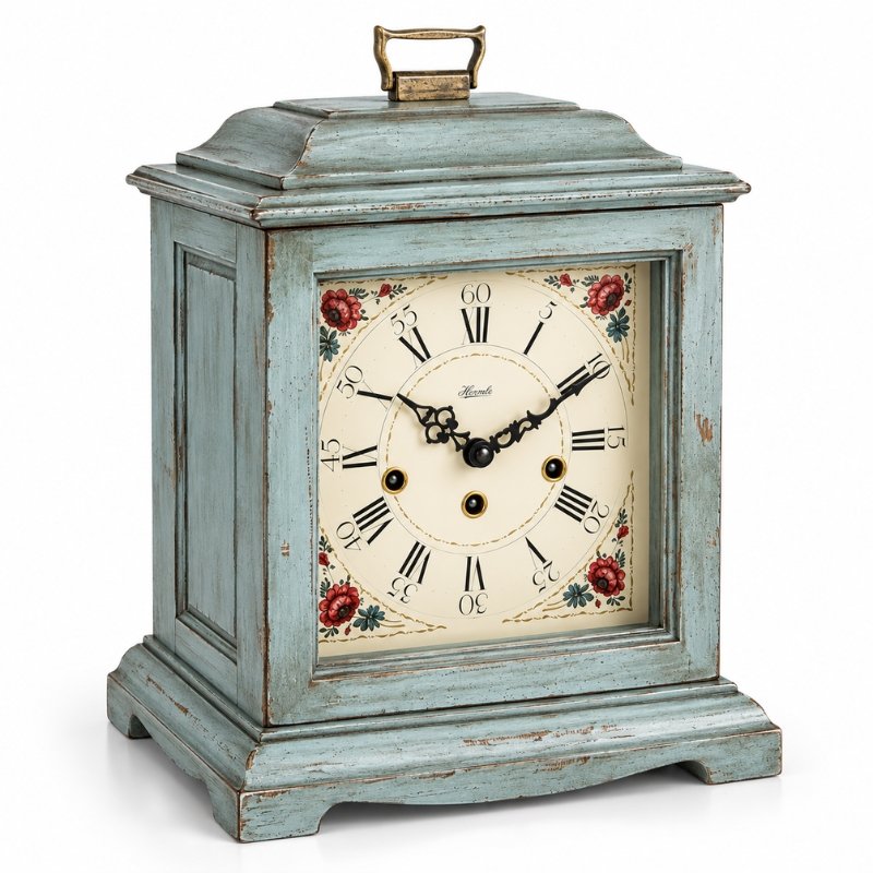 Đồng Hồ Để Bàn Hermle 22915-V70340 – Sắc Xám Xanh Vintage, Bộ Máy Cơ 3 Ổ Cót Và Chuông Westminster - Ảnh 2
