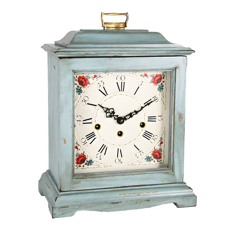 Đồng Hồ Để Bàn Hermle 22915-V70340 – Sắc Xám Xanh Vintage, Bộ Máy Cơ 3 Ổ Cót Và Chuông Westminster