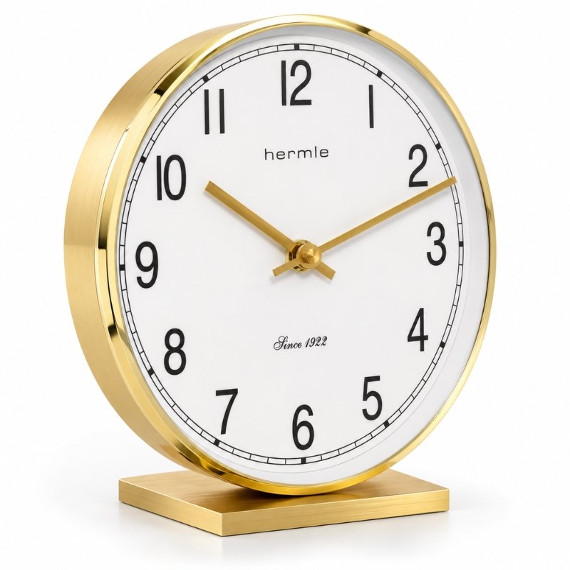 Đồng Hồ Để Bàn Hermle 22986-002100 – Vỏ Đồng Thau Màu Vàng, Dáng Tròn Gọn Nhẹ Và Máy Quartz Tiện Dụng - Ảnh 2