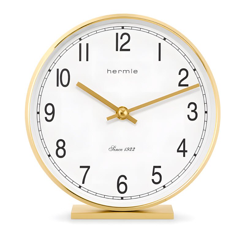 Đồng Hồ Để Bàn Hermle 22986-002100 – Vỏ Đồng Thau Màu Vàng, Dáng Tròn Gọn Nhẹ Và Máy Quartz Tiện Dụng