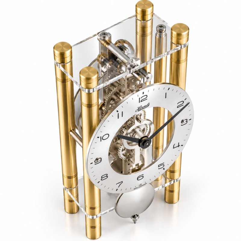Đồng Hồ Để Bàn Hermle 23025-500721 – Thiết Kế Open Gear Màu Vàng, Trữ Cót Khoảng 8 Ngày Và Quả Lắc Cơ Học - Ảnh 3