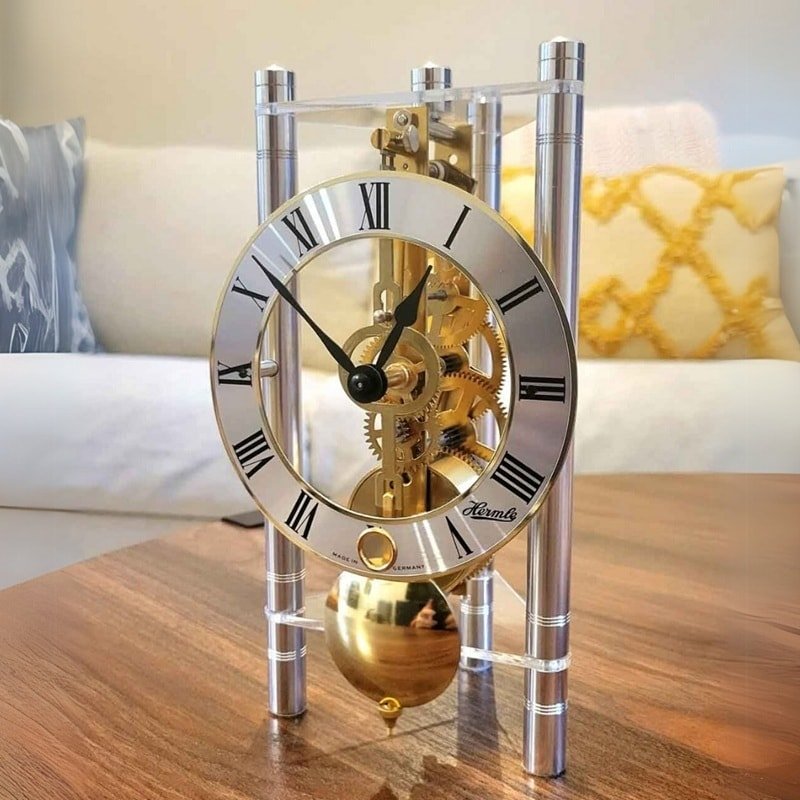 Đồng Hồ Để Bàn Hermle 23025-X40721 – Bộ Máy Skeleton Tinh Xảo, Quả Lắc Cơ Học Và Khả Năng Trữ Cót 8 Ngày - Ảnh 2