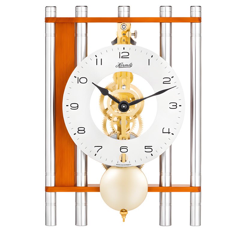 Đồng Hồ Để Bàn Hermle 23036-U30721 – Bộ Máy Cơ Skeleton Trữ Cót 8 Ngày, Lộ Cơ Tinh Xảo, Trụ Nhôm Eloxed