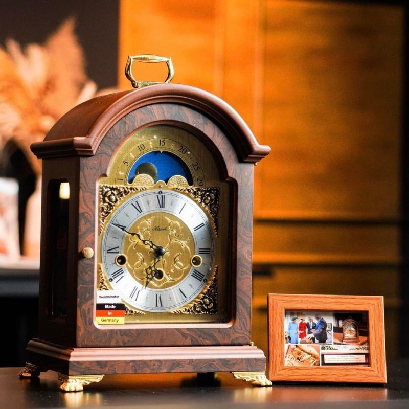 Đồng Hồ Để Bàn Hermle 23054-030340 – Moonphase, Trữ Cót 8 Ngày Và Chuông Westminster Cổ Điển - Ảnh 7
