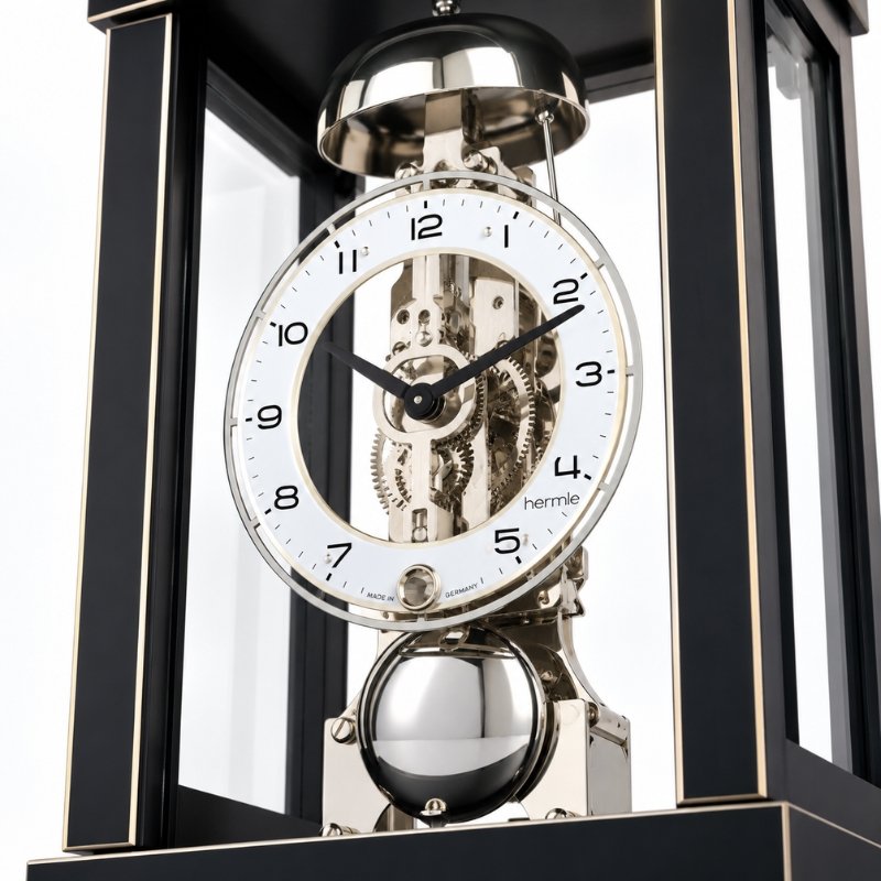 Đồng Hồ Để Bàn Hermle 23056-740791 – Vẻ Đẹp Skeleton Lộ Máy, Trữ Cót 14 Ngày Và Chuông Báo Giờ Cơ Học - Ảnh 4