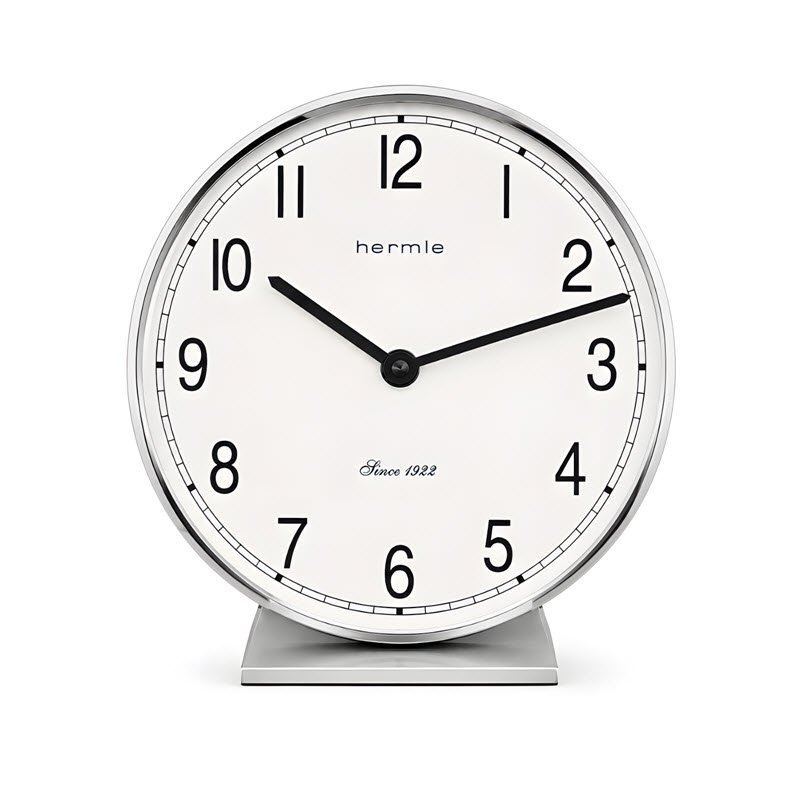 Đồng Hồ Để Bàn Hermle 23057-002100 – Khung Kim Loại Màu Bạc, Mặt Số Dễ Quan Sát Và Bộ Máy Quartz Tiện Dụng