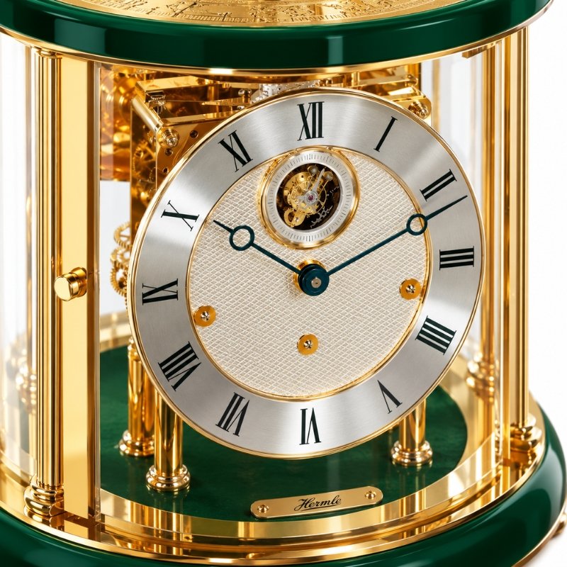 Đồng Hồ Để Bàn Hermle 23069-V10352 – Tourbillon Mạ , Máy Cơ 8 Ngày, Chuông Westminster - Ảnh 3