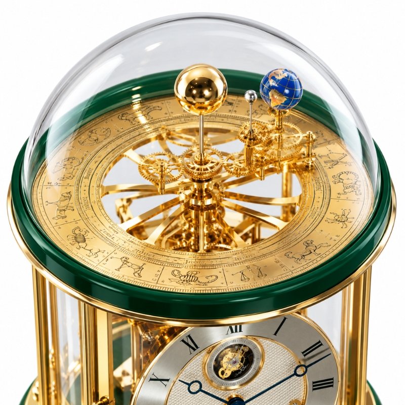 Đồng Hồ Để Bàn Hermle 23069-V10352 – Tourbillon Mạ , Máy Cơ 8 Ngày, Chuông Westminster - Ảnh 4