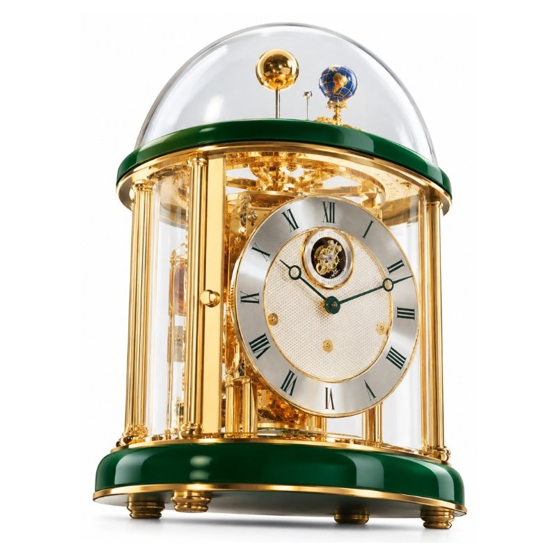 Đồng Hồ Để Bàn Hermle 23069-V10352 – Tourbillon Mạ , Máy Cơ 8 Ngày, Chuông Westminster - Ảnh 2