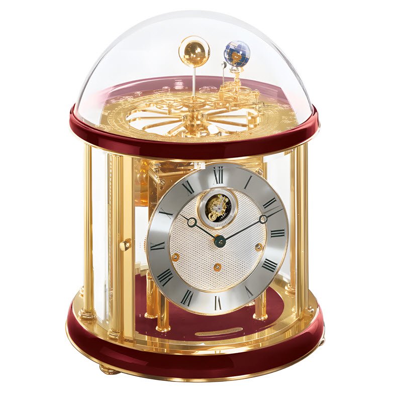 Đồng Hồ Để Bàn Hermle 23069-V20352 – Tourbillon Mạ Vàng, Máy Cơ Trữ Cót 8 Ngày, Chuông Westminster