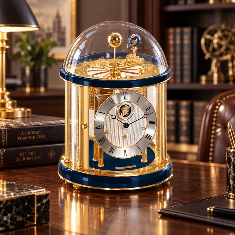 Đồng Hồ Để Bàn Hermle 23069-V30352 – Tourbillon Mạ Vàng, Máy Cơ Trữ Cót 8 Ngày, Chuông Westminster - Ảnh 2