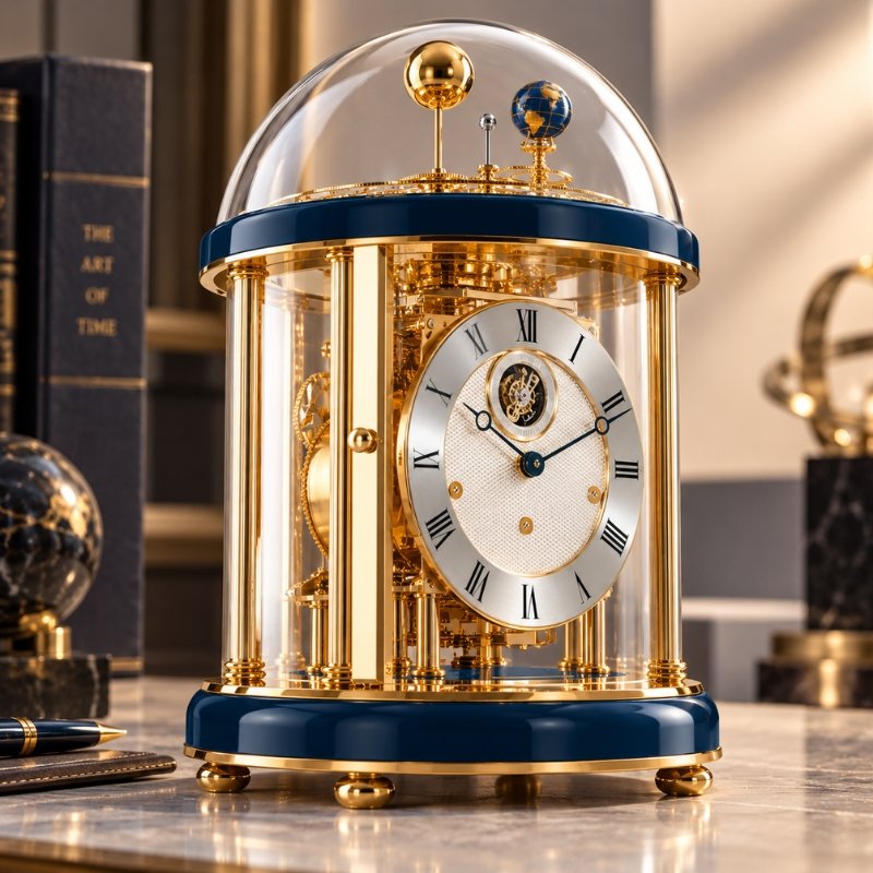 Đồng Hồ Để Bàn Hermle 23069-V30352 – Tourbillon Mạ Vàng, Máy Cơ Trữ Cót 8 Ngày, Chuông Westminster - Ảnh 3