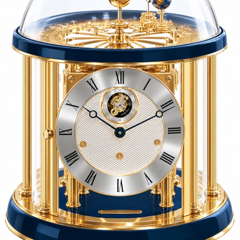 Đồng Hồ Để Bàn Hermle 23069-V30352 – Tourbillon Mạ Vàng, Máy Cơ Trữ Cót 8 Ngày, Chuông Westminster - Ảnh 4