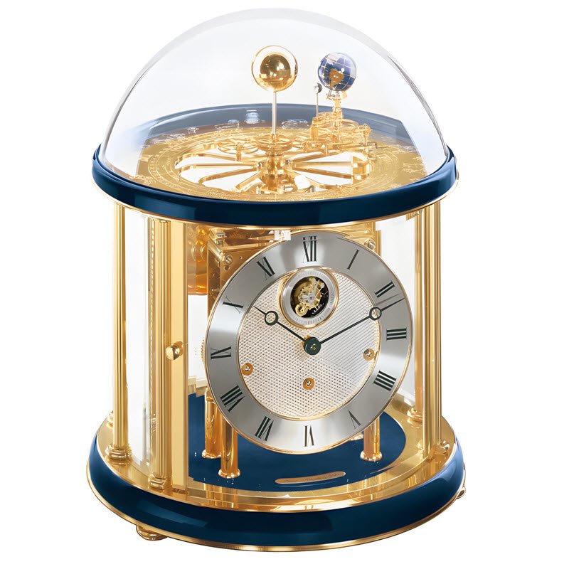 Đồng Hồ Để Bàn Hermle 23069-V30352 – Tourbillon Mạ Vàng, Máy Cơ Trữ Cót 8 Ngày, Chuông Westminster