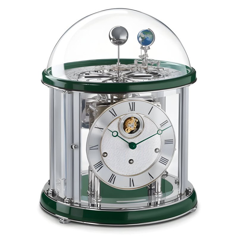 Đồng Hồ Để Bàn Hermle 23070-V10352 – Tourbillon Mạ Vàng, Máy Cơ Trữ Cót 8 Ngày, Chuông Westminster
