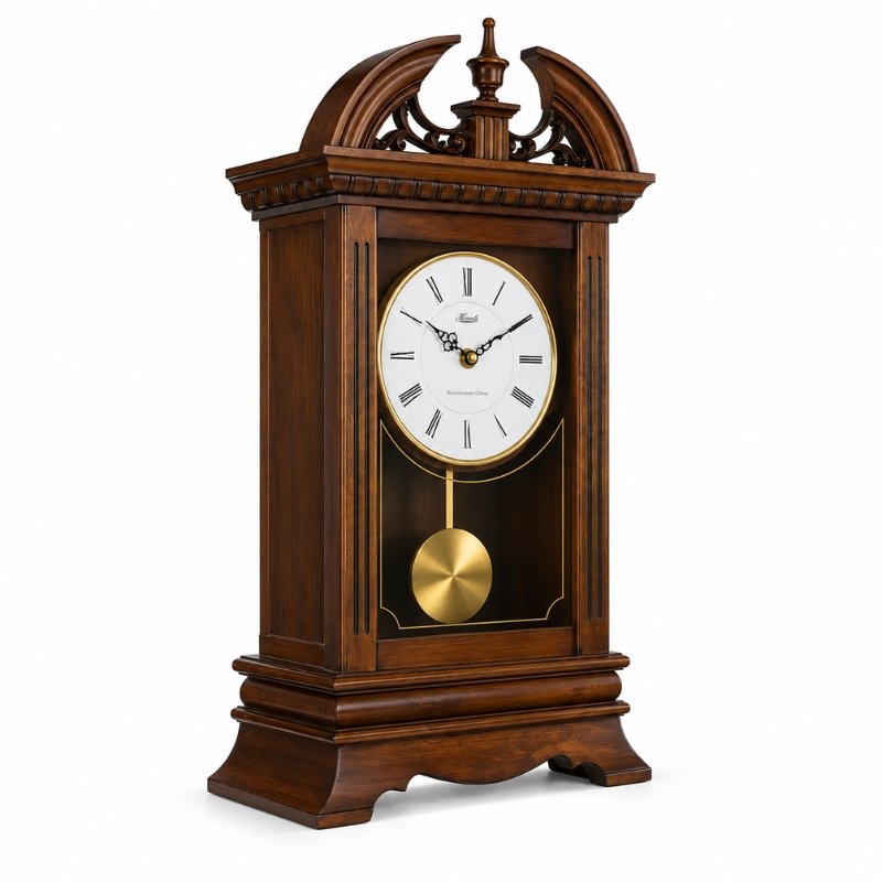 Đồng Hồ Để Bàn Hermle 42010 – Thiết Kế Gỗ Óc Chó, 4 Chế Độ Chuông Và Tự Động Tắt Nhạc Ban Đêm - Ảnh 2