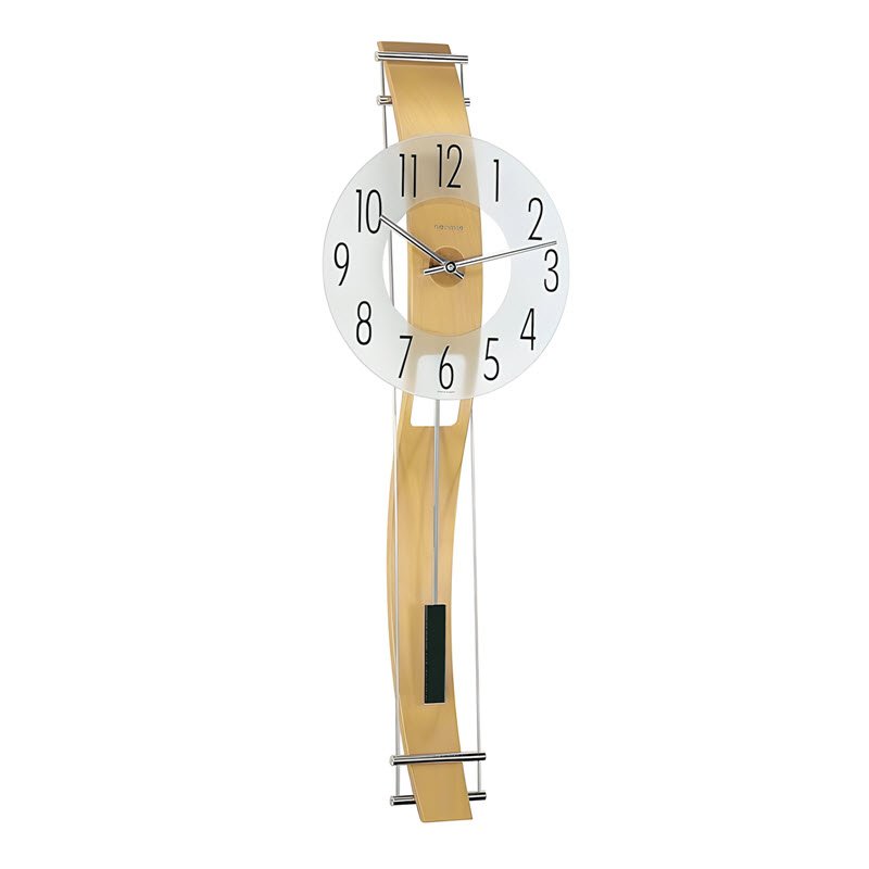 Đồng Hồ Treo Tường Hermle 70644-382200 – Máy Quartz Ổn Định, Gỗ Beech Uốn Cong, Kính Khoáng Mờ